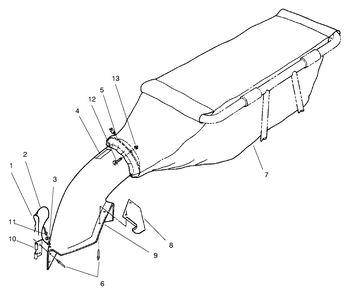 Chute & Bag Assembly Diagram and Parts List for 30124 890001 - 899999 Toro Lawn Tractor Accessories