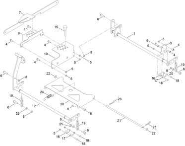 Deck Lift Assembly Diagram and Parts List for 75315 411600000 - 411643471 Toro Lawn Tractor