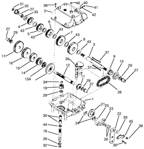 Transmission Peerless Model 700-025 Diagram and Parts List for 70040 39000001 - 39999999 Toro Lawn Tractor