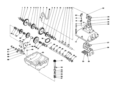 Transmission Assembly Diagram and Parts List for 56022 5000001 - 5999999 Toro Lawn Tractor