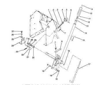 Lift Bar Linkage Assembly Diagram and Parts List for 22-14O501 1000001 - 1999999 Toro Lawn Tractor