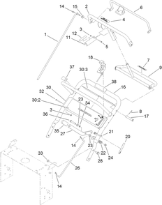 Handle And Control Assembly Diagram and Parts List for 39674 (314000001-314999999)(2014) Toro Lawn Mower