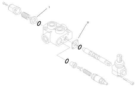 Hydraulic Valve Assembly No. 99-3077 Diagram and Parts List for 22303 990001 - 999999 Toro Lawn Tractor Accessories
