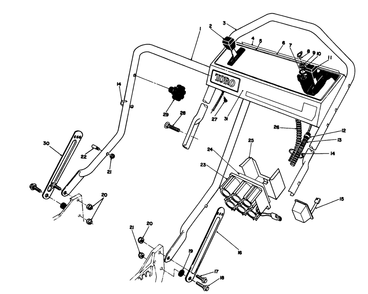 Handle Assembly Diagram and Parts List for 20325 2000001 - 2999999 Toro Lawn Mower