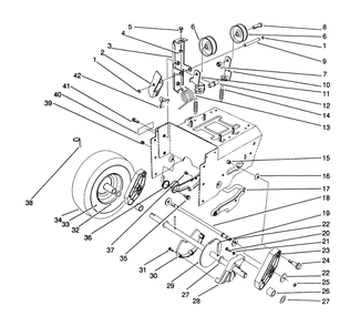 Traction Drive Assembly Diagram and Parts List for 38580 2000001 - 2999999 Toro Snow Blower