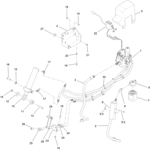 Low Flow Hydraulics Assembly Diagram and Parts List for 72524 415000000 - 999999999 Toro Lawn Mower