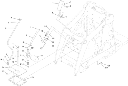 Cylinder Lock And Hydraulic Assembly Diagram and Parts List for 22337CP 400000000 - 401349999 Toro Lawn Tractor Accessories