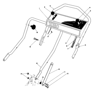 Handle Assembly Diagram and Parts List for 20672 3000001 - 3999999 Toro Lawn Mower