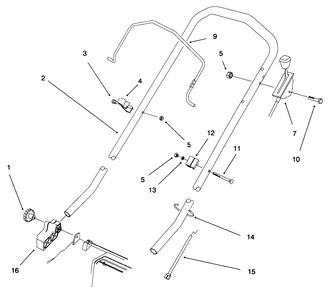 Handle Assembly Diagram and Parts List for 20913B 69000001 - 69999999 Toro Lawn Mower