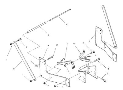 Part Location Diagram of 88-0970 Toro SUPPORT ROD