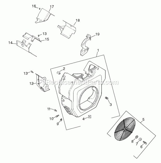 Group 6-Blower Housing Assembly Kohler Ch20s Diagram and Parts List for 74804TE 220000001-220999999 Toro Lawn Mower