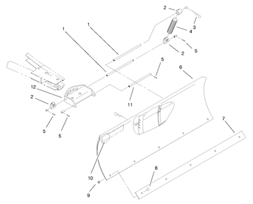 Blade Assembly Diagram and Parts List for 79355 8900001 - 8999999 Toro Lawn Tractor