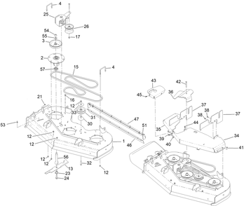 Deck Assembly Diagram and Parts List for 72542TE 400000000-411799999 Toro Lawn Mower