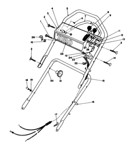 Handle Assembly Diagram and Parts List for 16212C 7000001 - 7999999 Toro Lawn Mower