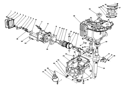 Crankcase Assembly (Engine Model No. Vmm1-2) Diagram and Parts List for 26621B 2000001 - 2999999 Toro Lawn Mower