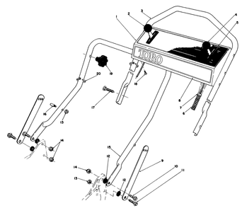Handel Assembly Diagram and Parts List for 20672 5000001 - 5999999 Toro Lawn Mower