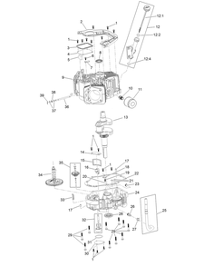 Crankcase And Crankshaft Assembly Diagram and Parts List for 74465TE 400000000-999999999 Toro Lawn Tractor