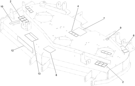 Deck Decal Assembly Diagram and Parts List for 74266 401900000-402612749 Toro Lawn Mower