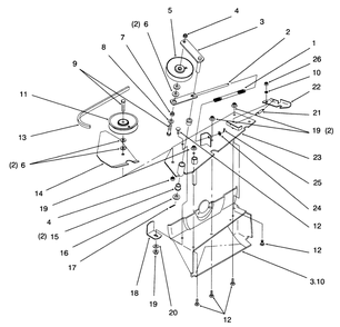 Idler Assembly Diagram and Parts List for 79104 8900001 - 8999999 Toro Lawn Tractor
