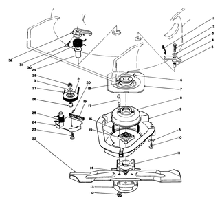 Blade Brake Clutch Assembly Diagram and Parts List for 20695 7000001 - 7999999 Toro Lawn Mower