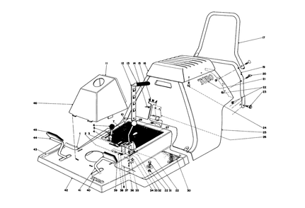 Body And Seat Assembly Diagram and Parts List for 56575 2000001 - 2999999 Toro Lawn Tractor