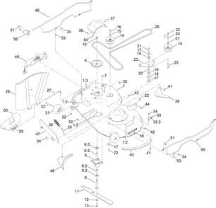 42 Inch Deck And Decal Assembly Diagram and Parts List for 74687 408976622 - 410149999 Toro Lawn Tractor