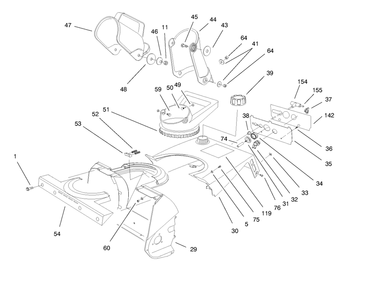 Chute Assembly Diagram and Parts List for 38171 8900001 - 8999999 Toro Snow Blower