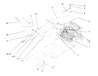 Hydro Control Diagram and Parts List for 72042 5900001 - 5900796 Toro Lawn Tractor