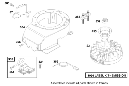 Engine Briggs & Stratton Model 12f802-1750-E1 Diagram and Parts List for 20776 9900001 - 9999999 Toro Lawn Mower