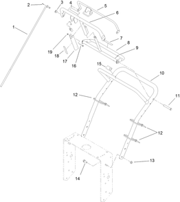 Part Location Diagram of 105-3158-01 Toro Upper Handle Assembly