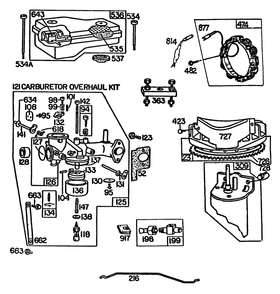 Briggs & Stratton Model 252707-0637-01 (Continued) Diagram and Parts List for 57357 3000001 - 3999999 Toro Lawn Tractor