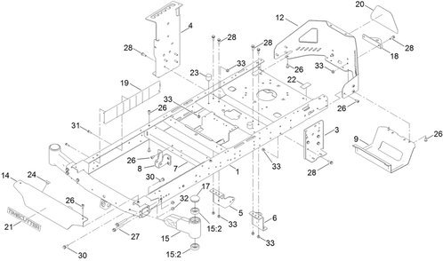 Frame Assembly Diagram and Parts List for 75756 400000000 - 412799999 Toro Lawn Tractor