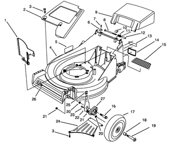 Housing Assembly Diagram and Parts List for 26631B 4900001 - 4999999 Toro Lawn Mower