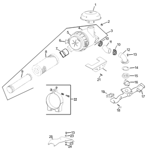 Air Intake And Filtration Assembly Diagram and Parts List for 74231 (230006001-230999999)(2003) Toro Lawn Mower