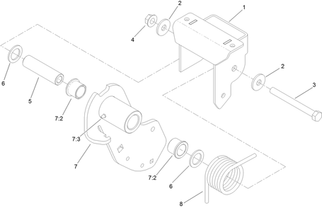 Idler Torsion Assembly Diagram and Parts List for 78593 400000000-402859999 Toro Lawn Mower