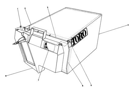 Grass Bag Assembly No. 11-0189 Diagram and Parts List for 20676 5000001 - 5999999 Toro Lawn Mower