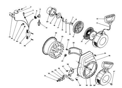 Ignition Assembly Diagram and Parts List for 38545 8000001 - 8999999 Toro Snow Blower