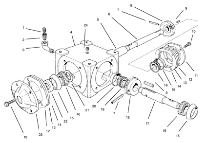 Gear Box Assembly Diagram and Parts List for 30761 790001 - 799999 Toro Snow Blower