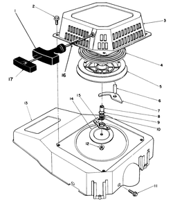 Recoil Assembly (Engine No. Vml0-5) Diagram and Parts List for 26625B 1000001 - 1999999 Toro Lawn Mower