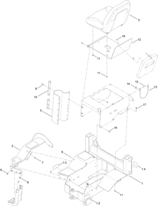 Seat And Rear Frame Assembly Diagram and Parts List for 25403 400000000 - 401399999 Toro Lawn Tractor Accessories