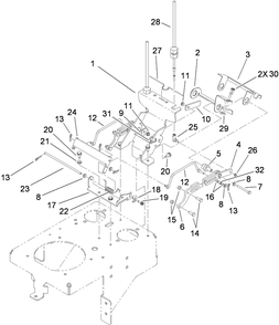 Lower Control Assembly Diagram and Parts List for 79558 (290000001-290003000)(2009) Toro Lawn Mower