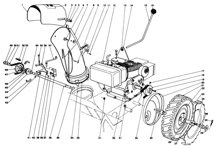 Engine And Drive Assembly Diagram and Parts List for 31304 4000001 - 4999999 Toro Snow Blower