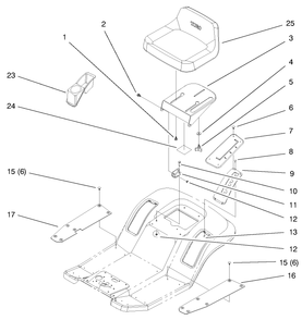 Seat Assembly Diagram and Parts List for 71217 7900001 - 7999999 Toro Lawn Tractor