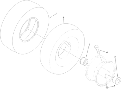 Caster Wheel Assembly No. 130-0736 Diagram and Parts List for 74750 316000001 - 316999999 Toro Lawn Tractor