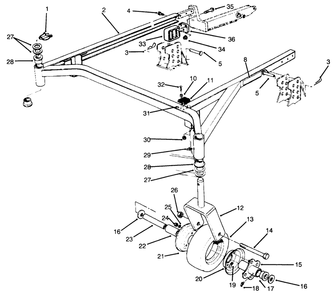 Carrier Frame Assembly Diagram and Parts List for 30652 590001 - 599999 Toro Lawn Mower