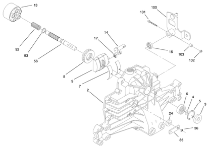 Hydro Transaxle Assembly Diagram and Parts List for 71218 7900001 - 7999999 Toro Lawn Tractor