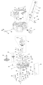 Crankcase And Crankshaft Assembly Diagram and Parts List for 74466TE 400000000-999999999 Toro Lawn Tractor