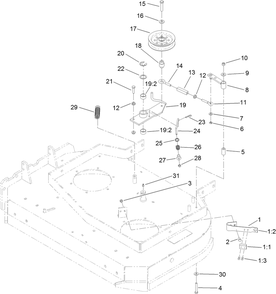 Idler Assembly Diagram and Parts List for 39674 400000000-404319999 Toro Lawn Mower