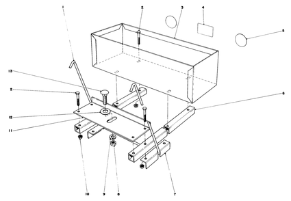 36" Snowthrower Weight Box Assembly Model No. 59138 (Optional) Diagram and Parts List for 57360 3000001 - 3999999 Toro Lawn Tractor