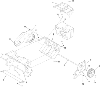 Frame Assembly Diagram and Parts List for 39901 416000000 - 999999999 Toro Snow Blower